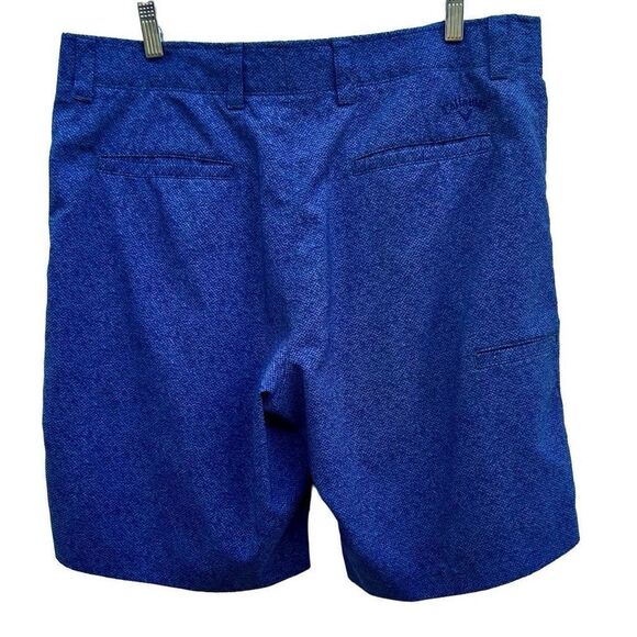 Callaway Shorts Men’s Sz 36 Blue with Black Tweed Flat Front Deep Front Pockets - Picture 4 of 11